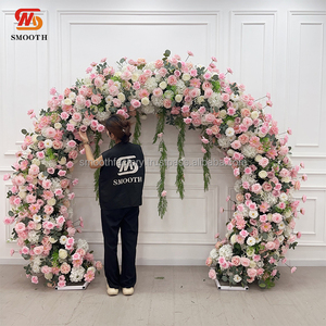 ซุ้มแต่งงานกลางแจ้ง LEDA แฮนด์เมด ประดับด้วยดอกไฮเดรนเยียสีชมพูแฟนตาซี สำหรับฉากขอแต่งงาน - Product Image 4