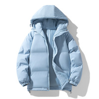 Veste d'hiver coupe-vent personnalisable avec capuche, rembourrée en coton épais, manteau tendance, chaud et basique, pour un style décontracté, disponible en grandes tailles
