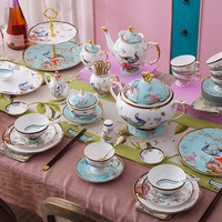 Service de table en céramique de luxe, ensembles de vaisselle minimalistes, ensembles d'assiettes en porcelaine, ensembles de vaisselle en porcelaine osseuse, cadeaux pour 6 personnes