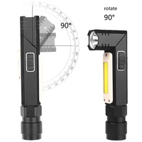 Lampe de travail LED rechargeable USB QXMOVING, lampe de poche portable pour réparation automobile d'urgence, rotation à 90 degrés, aluminium, étanche