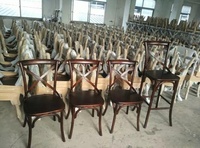 Caractéristiques uniques Chaise de mariage croisée en bois massif rustique américain Couleur Multi Selection Cafe Chair