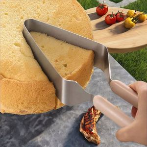 Outils de pâtisserie et de cuisson en acier inoxydable : Coupe-gâteau, pince de service pour desserts, pain, pizza – Couteau à tarte et outil de levage en métal - Product Image 2