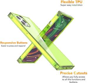 Per custodia al Neon <span class=keywords><strong>Samsung</strong></span>, custodie per telefoni trasparenti al Neon fluorescenti quadrate HOCAYU per <span class=keywords><strong>Samsung</strong></span> Galaxy S20 S21 S22 Ultra Note 20 A71 - Product Image 2