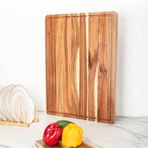 Planche à découper en bois tendance, grande, écologique, de forme rectangulaire, taille personnalisable, pour salle à manger, plateau à fruits, en stock - Product Image 2