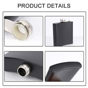 Gourde à liqueur en acier inoxydable noir mat avec gravure laser, logo personnalisé, 6oz, 7oz, 8oz, 9oz, 10oz, 12oz - Product Image 3