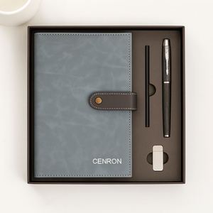Corporate A5 Notebook <b>Pen</b> Gift Set with <b>Refill</b> and USB, Premium Office Stationery Gift Box - Product Image 4