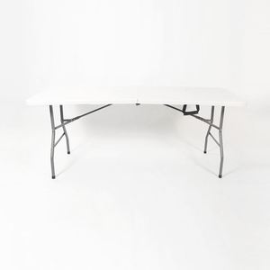 Wholesale Portable Outdoor Square <b>Folding</b> Table <b>Chairs</b> Set-6ft Length White <b>Plastic</b> Modern Design Courtyard Use Adjustable - Product Image 4