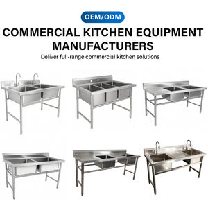 Tables de travail en acier inoxydable, évier de cuisine industriel pour <span class=keywords><strong>restaurant</strong></span> et hôtel, évier en acier industriel - Product Image 5