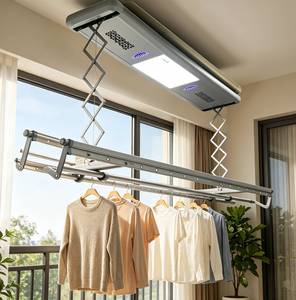 Intelligent Multifunctional LED Lighting Electric <b>Drying</b> <b>Rack</b> with Heating Foldable Design Remote Control for Balcony Indoor Use - Product Image 1