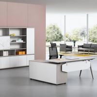 Bureau de direction en bois en forme de L de haute qualité, bureau de bureau moderne, facile à assembler, avec espace de rangement, couleur personnalisable