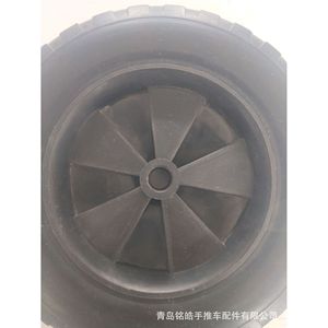 Solid Rubber Caster Wheel 8x1.75 Inch Firm Tread <b>For</b> Industrial <b>Tool</b> And Luggage <b>Carts</b> - Product Image 2