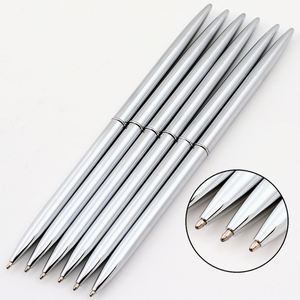 Personalized High End Simple Twist Slim <b>Pen</b> With Printing Custom Logo Fine Metal Body Barrel Clips Silver Black Hotel Ballpoint - Product Image 2