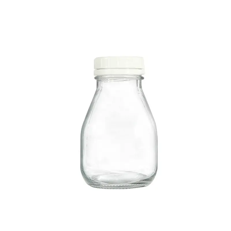 250 एमएल 300 एमएल 500 एमएल 750 एमएल 1 एल क्लियर ग्लास जूस पेय पदार्थ दूध कांच की बोतल स्क्रू कैप के साथ