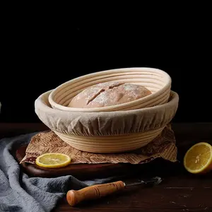 Customized Handmade Bread Proofing Basket Rattan Bread Fermentation Basket Set