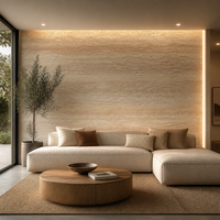Revêtement mural flexible en pierre souple MCM 3D Rammed Earth, panneau écologique ultra-fin 2-3 mm léger et ignifuge pour murs intérieurs et extérieurs