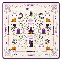 Tapete de Juego de Mahjong Americano Personalizado para Halloween, 80x80cm, Tela Suave con Base de Goma Antideslizante, para 4 Jugadores, OEM, ODM, Venta al Por Mayor