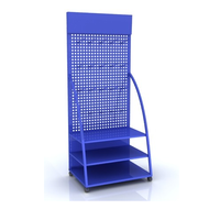 Présentoirs de vente au détail robustes pour outils électriques, gondoles modulaires à panneaux perforés, embouts de présentation de marque assortis.