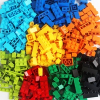 Vente en gros de 500/1000 pièces de blocs de construction Moc, en plastique ABS, briques de construction DIY, blocs d'assemblage, jouets, cadeau pour enfants