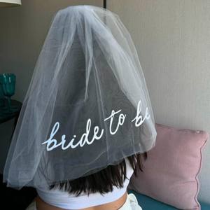 Wholesale White Print <strong>Bride</strong> <strong>to</strong> <strong>Be</strong> Veil Bach Party Accessories <strong>Bride</strong> <strong>to</strong> <strong>Be</strong> <strong>Headband</strong> White Veil Wedding Bridal Shower Decors - Product Image 5