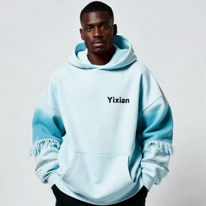 Custom Logo Design 100% Cotton Pullover Hoodies for Men Oversized Vintage Streetwear Printed Technique Letter Pattern Hooded