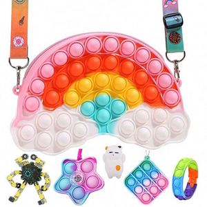 Fidget Spinner EDC en silicone et mousse plastique à roulement silencieux, gyroscope haptique, anti-stress, amélioration de la concentration, pour usage au bureau, nouveauté, gadget - Product Image 1