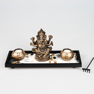 Decoración de Jardín <span class=keywords><strong>Zen</strong></span> de Resina para Escritorio con Estatua de Buda Tailandés y Portavelas Estilo Budista - Product Image 4