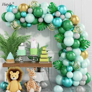 Patimate — Kit de ballons en guirlande de couleur vert et or, 84 pièces, avec des confettis en Latex, <span class=keywords><strong>décoration</strong></span> de fête pour garçon, <span class=keywords><strong>Jungle</strong></span>, E3023 - Product Image 1
