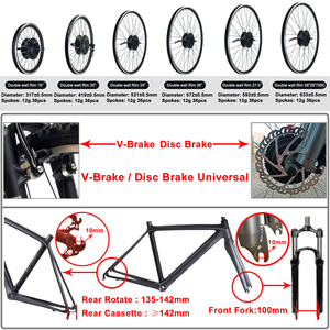 Motor de buje sin escobillas de 36V, 48V, 350W, rueda delantera <span class=keywords><strong>para</strong></span> Kit de conversión de Motor de bicicleta eléctrica - Product Image 2