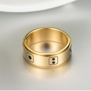 Fashion <b>Rings</b> Dice Shape Rotating Stainless Steel Black Unisex Gift Jewelry K R146 - Product Image 4