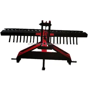 Factory direct supply 3 point hitch mounted tractor heavy duty stick rake; landscape raker for tractor