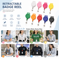En gros, Porte-badge rétractable personnalisé avec logo, en gros, en matériaux ABS et PVC, avec fente supérieure pour cordon, pour cartes d'identité et badges nominatifs