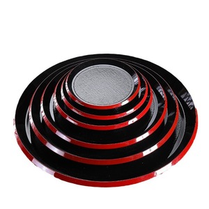 Bandeja redonda de imitación de madera con borde rojo, estilo japonés, plato para postres, bandeja para té, sukiyaki, platos de cocina japonesa y coreana - Product Image 5