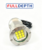 Lampe LED sous-marine FD LL 063 100W 10000lm, profondeur 300m, 24 à 48VDC, acier inoxydable 316L, contrôle PWM RS485 pour ROV