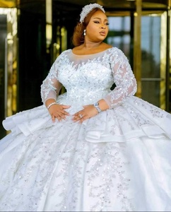 Abiti da Sposa Stile Arabo di Lusso 2023, Maniche Lunghe, Taglie Forti, Gonna Voluminosa Scintillante, Abiti da Sposa Robe De Marriage - Product Image 3