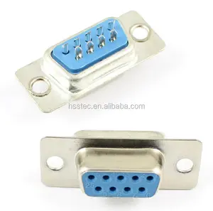 Proveedor de Shenzhen, conector adaptador de enchufe de 9 pines tipo soldadura hembra de 2 filas DB9F, proveedor de 2