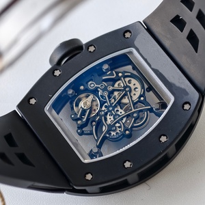 Montre mécanique haut de gamme personnalisée UMI RM055 EMUL2, mouvement Vacheron Constantin, céramique noire, squelette rouge - Product Image 5