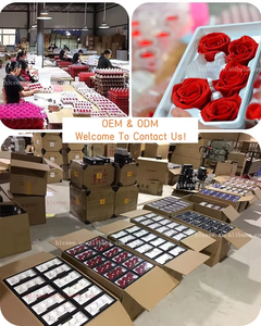 رأس وردة محفوظة يدوية الصنع باللون الوردي لتزيين الكريسماس وعيد الحب، تدوم طويلاً، 5-6 سم، وردة أبدية - Product Image 6