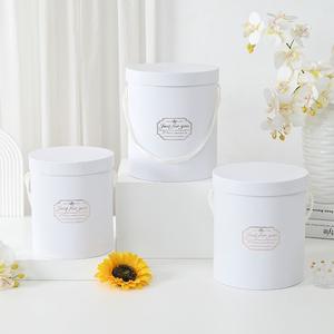 定制圆筒双旋转圆形花盒鲜花礼品盒透明顶窗花盒 - Product Image 3