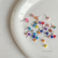 Mini Breloques en Résine Sucettes Arc-en-ciel pour Ongles, Design Bonbons Mignons et Sucrés, Bijoux 3D pour Ongles, Fournitures de Décoration Manucure DIY Style Kawaii