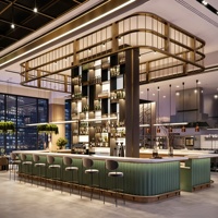 Desain Interior Restoran Kopi Mewah Modern Kustom, Furnitur Kafe yang Disesuaikan, Kustomisasi Ruang F&B Komersial Satu Atap