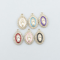 14*21mm Islam vierge marie pendentif breloques pour bébé bijoux or Ayatul Kursi vierge marie pendentif émail breloques collier