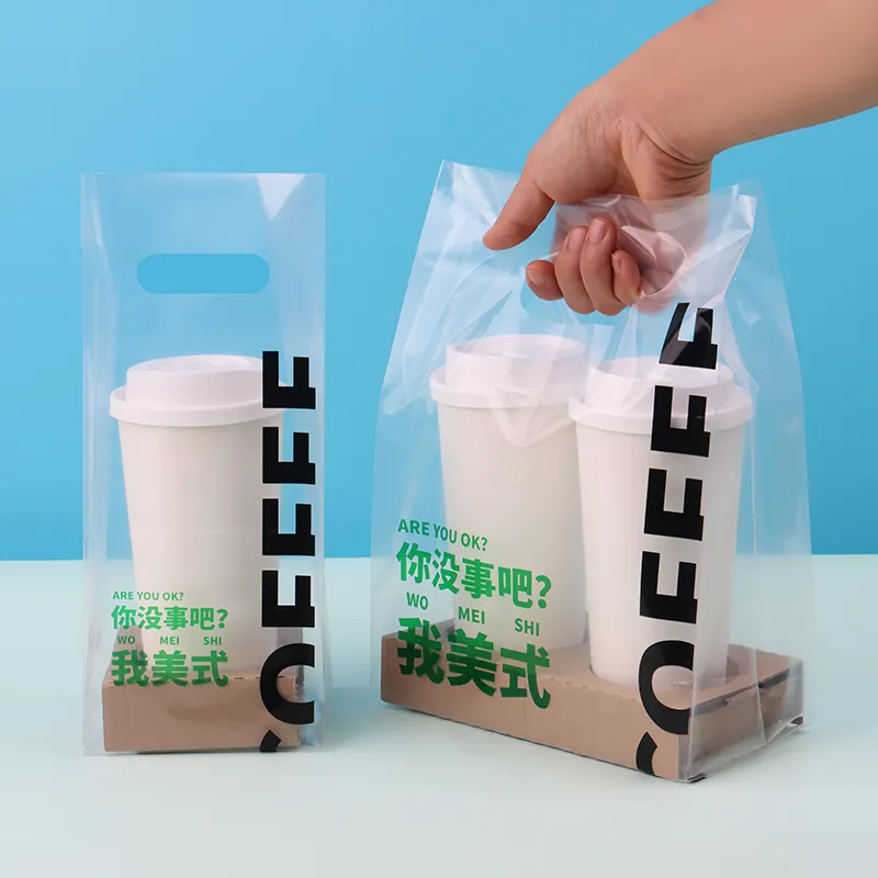 Tas plastik kemasan kopi kustom tas minuman harga pabrik dengan Logo