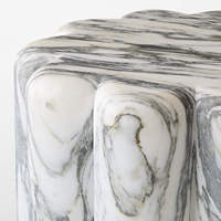 Bureau de salon moderne Table d'appoint en marbre blanc Piédestal en marbre lilas poli Table d'appoint étroite en marbre Milas