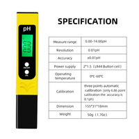 Stylo testeur de pH numérique avec grand écran rétroéclairé facile à lire, testeur de niveau de pH pour l'eau, l'hydroponie, les cosmétiques
