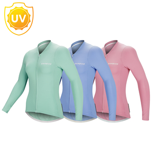 Maillot <span class=keywords><strong>de</strong></span> cyclisme pour femmes Darevie, manches longues, respirant, chemises <span class=keywords><strong>de</strong></span> vélo <span class=keywords><strong>de</strong></span> route pour femmes, hauts <span class=keywords><strong>de</strong></span> cyclisme slim - Product Image 1