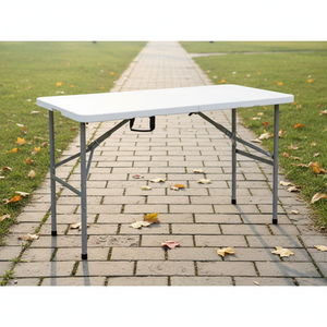 Table pliante rectangulaire moderne en fer blanc portable pour le camping, les mariages et les événements en plein air - Product Image 2
