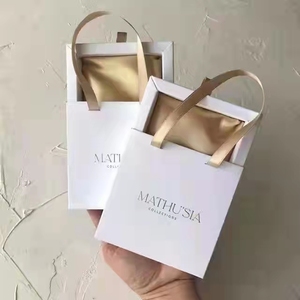 Caja de Joyería con Cajón Deslizante y Cinta Personalizada con Logotipo, Caja de Regalo Ecológica para Anillos, Aretes y Collares, Bolsa de Almacenamiento, Caja de Empaque - Product Image 2