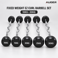 Ensemble de barres d'haltères droites à poids fixe pour salle de sport, revêtement en caoutchouc, tête ronde, 10KG 15KG 20KG 25KG 30KG, équipement de fitness OEM
