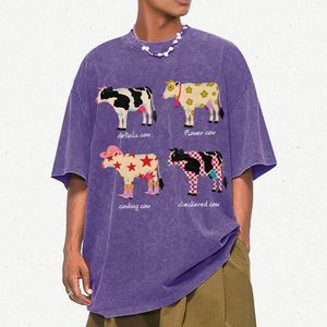 Camiseta Vintage de Algodón 100% Lavado al Ácido, Personalizada para Hombre, Estilo Holgado, Estampado Animal, Impresión DTG - Product Image 5