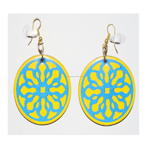 2025 Zambia verde 4 pares 20mm oro largo martillado pendientes hoja de loto pendientes joyería étnica ropa de verano joyería - Product Image 6